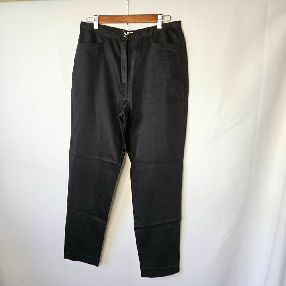 J.‎ Jill Size 14 Stretch Cotton Spandex Straight Leg Black Pants 29" Inseam